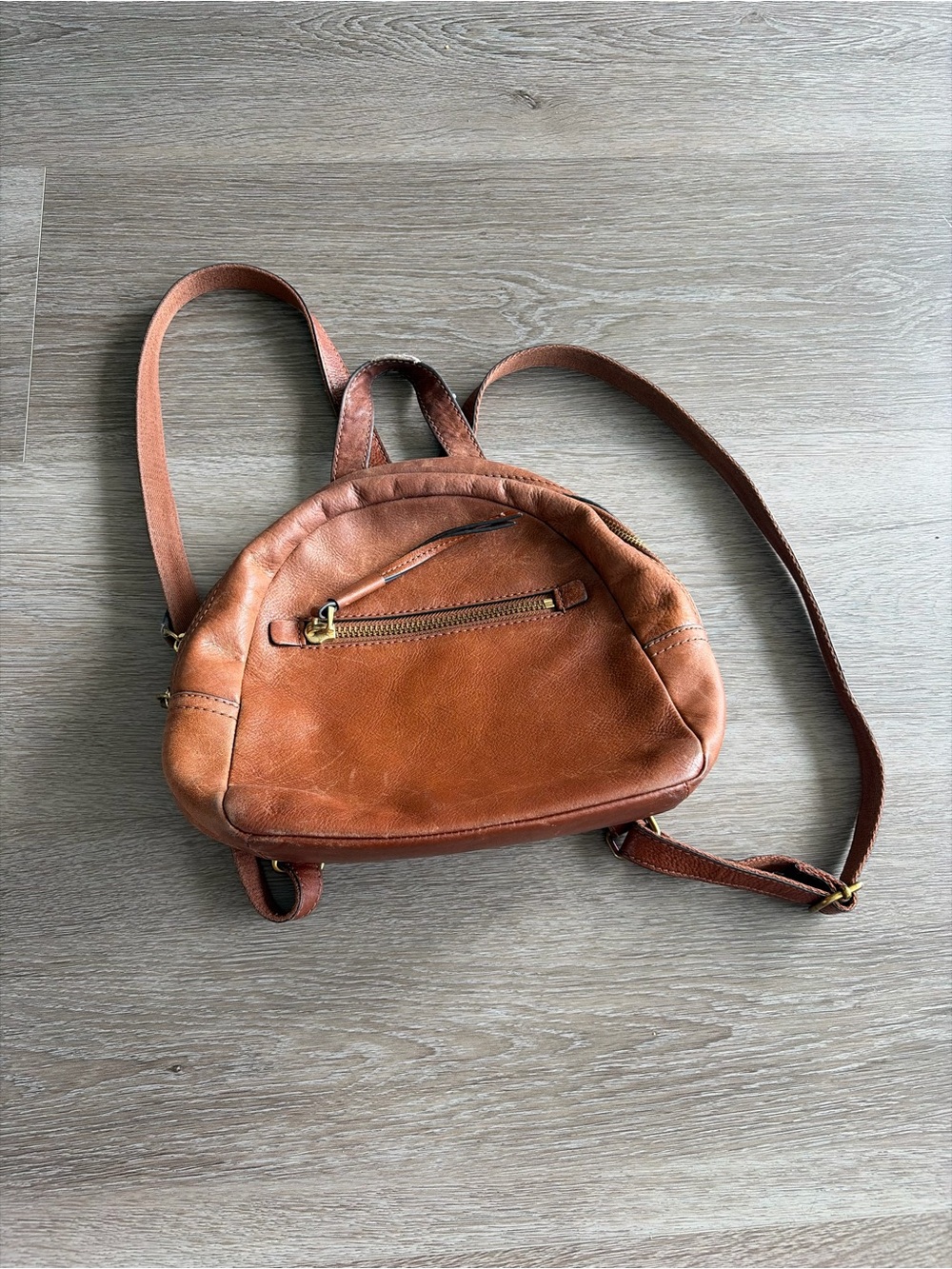 Fossil Compact Tan genuine‎ leather Backpack